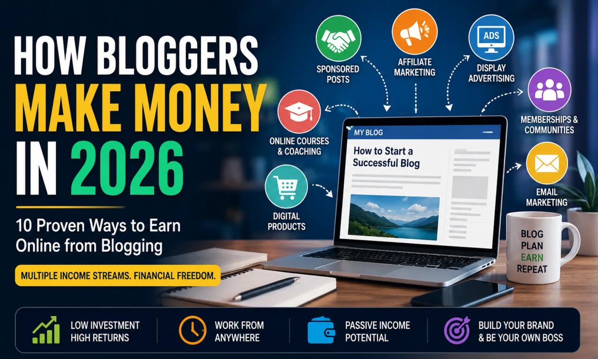How Bloggers Make Money in 2026: 10 Proven Ways to Earn Online