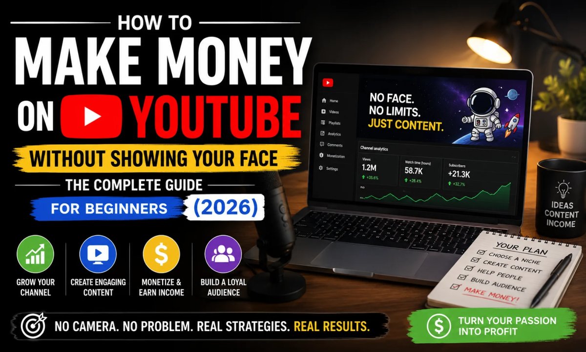 How to Make Money on YouTube Without Showing Your Face in 2026: Complete Beginner's Guide
