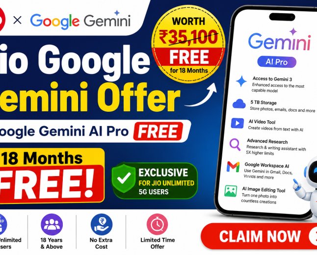 Jio Users Can Get Google Gemini AI Pro Worth ₹35,100 FREE for 18 Months – Here's How to Claim It